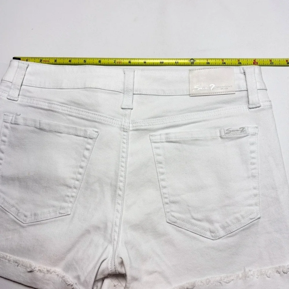 Seven7 White Denim‎ Weekend Shorts Raw Hem Coastal Summer Womens Size 8